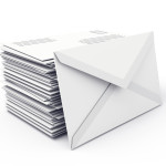 Envelopes isolated over white background